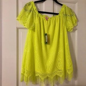 Lilly Pulitzer Beach Bliss Fringe Lace Top